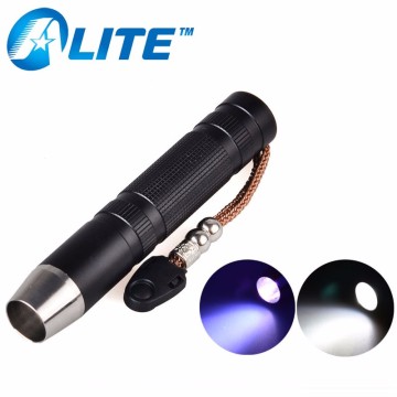 5w LED White Light + UV Light Gems Stone Detector Testing Jade Flashlight