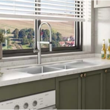 Stainless steel manual kitchen double sink