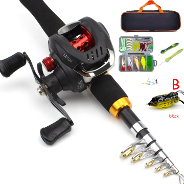 Carbon Fiber Telescopic Portable Fishing Rod Kits for Sea and Boat Rock Fishing