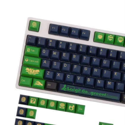 140 GMK Luigi Dye Sublimation PBT Keycaps for Custom Mechanical Keyboards
