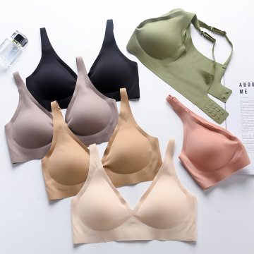Plus Size Comfortable Wireless Latex Jelly Bar Ladies Underwear Bra