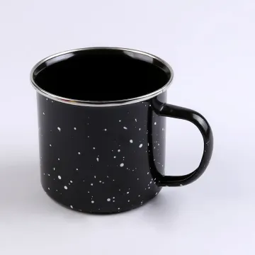 0.5mm Camping Mugs Enamel Travel Cup with Tiny Spot Glaze
