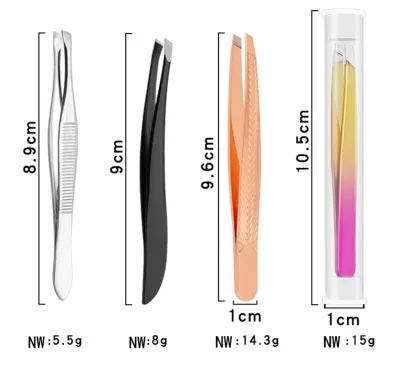 Thick Stainless Steel Oblique Mouth Eyebrow Clip - Beauty Trimming Tool