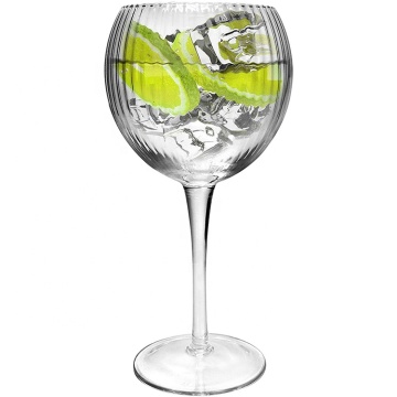 custom Elegant Ribbed Gin & Tonic Balloon Glass