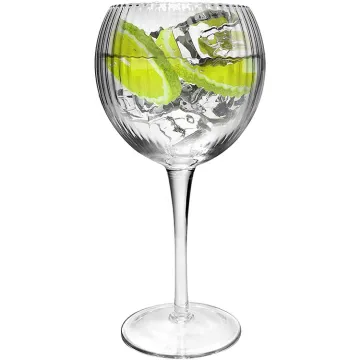 custom Elegant Ribbed Gin & Tonic Balloon Glass