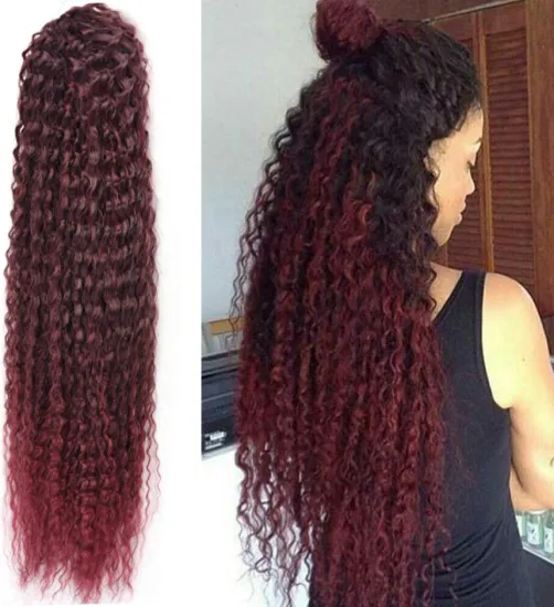 Synthetic Yaki Brazilian Braid  Spiral Curl African 20'' 80g Twist hair Ombre Curly Bundle Hair Extensions Deep Water Wave