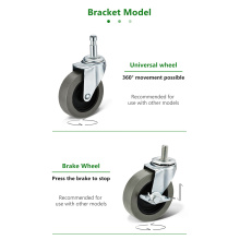 Rubber Rotary Caster with Side Brake Bearing Wheel