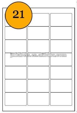 A4 Laser label,21 White Self-adhesive Printer Labels per A4 sheet.,63.5x38.1mm,L7160