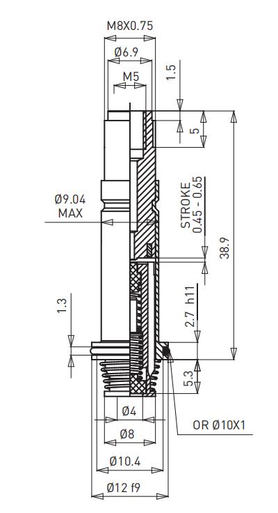 S9 3/2 NC Flange Armature Assembly Core Tube