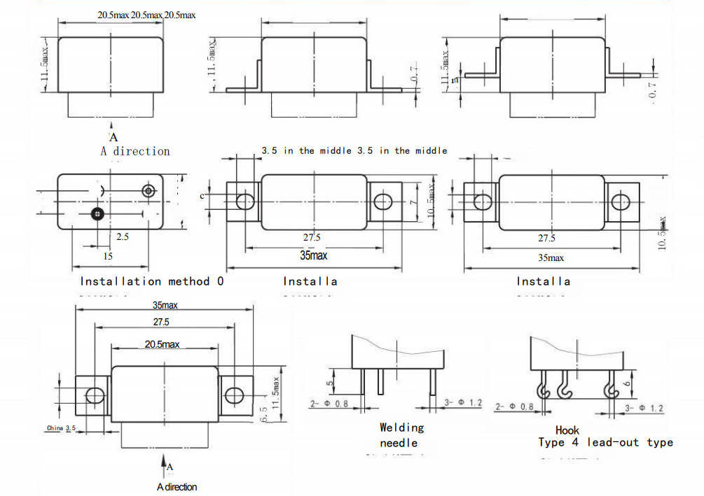 Construcție internă JZC-4MT și contacte de mare putere