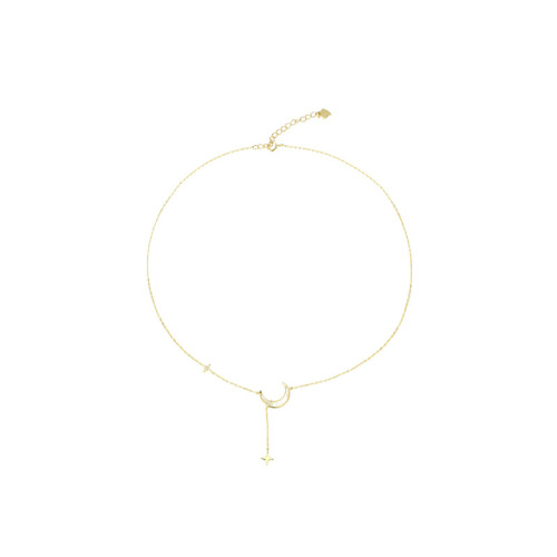 Delicate Moon Star Clavicle Chain Jewelry Diamond Necklace