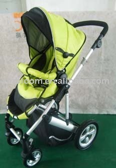 4 big nflatable wheels green baby stroller pram carriage with reversible handle