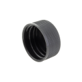 Tapón de rosca acanalado de plástico negro 28/410