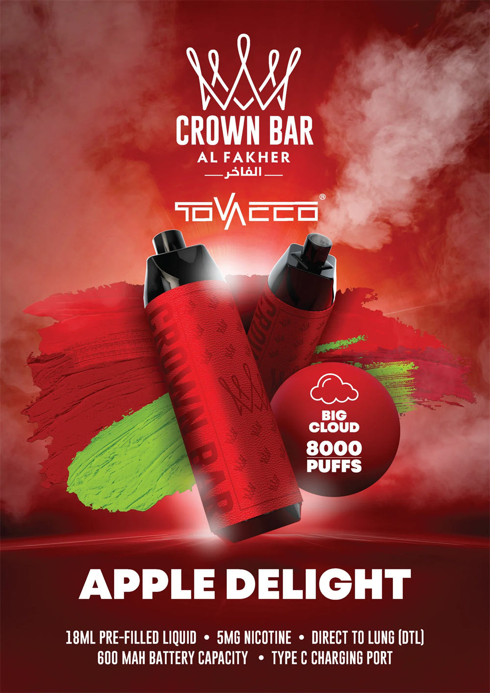 Al Fakher Crown Bar 8000 Puffs Vape Hà Lan