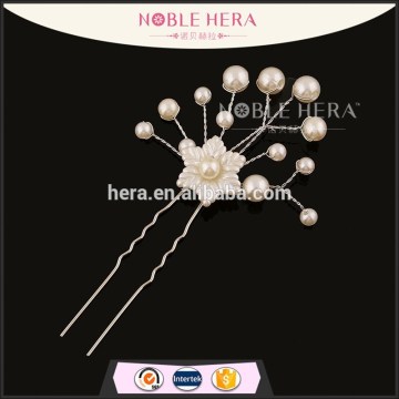 Handmade Cheap hair ornaments wholesale pearls flower hair forks bridal hair pin