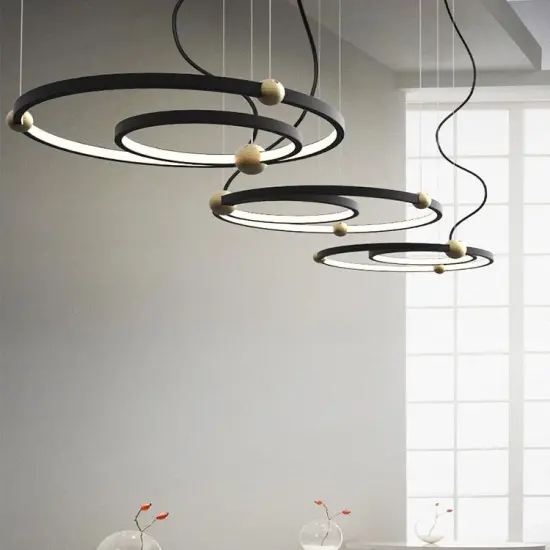 INSHINE Crooked Strip Round Metal Pendant Light