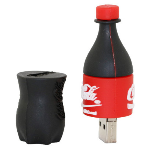 Unidade flash USB em forma de garrafa de PVC personalizada