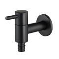 All copper single cold faucet matte black washing machine faucet quick opening valve balcony plating black