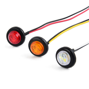 3 LED Amber Side Marker Indicator Lights | Bullet Style LED Lampu pelepasan treler trak - diameter 3/4 inci