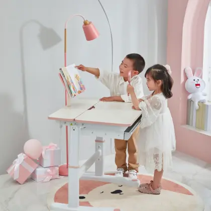 Height adjustable children furniture study table and chair