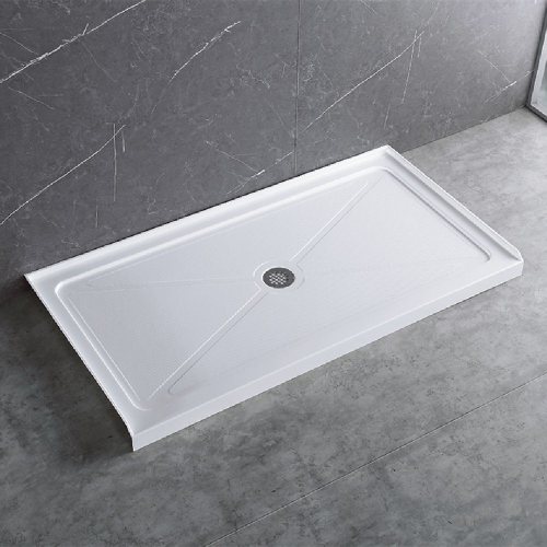 SALLY White Acrylic Tray Center Drain Shower Base