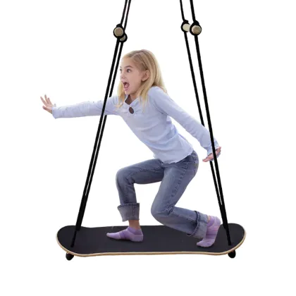 Kids Wooden Stand Up Surfing Skateboard Surf Swing