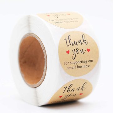 roll thank you sticker label