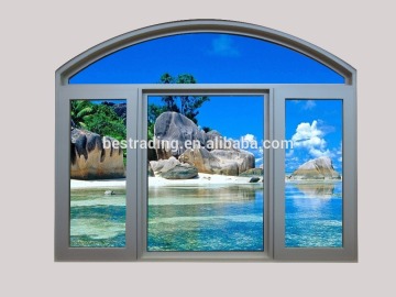 Decorative security aluminium french arched casement window