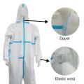 Disposable coveralls with tape seamed