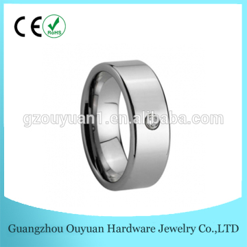 Wholesale Latest Simple Style Silver Ip Plating Tungsten Jewelry Rings Exotic Ring Titanium Tungsten With Shiny Cz Diamond