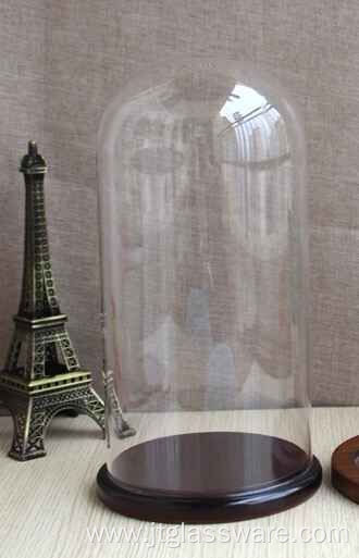 Protect Decoration Glass Dome With Wood Base