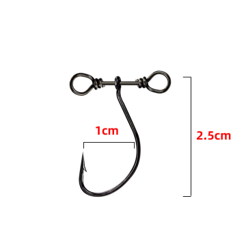 High Carbon Steel Sharpened Fishhooks, 2.5cm, 0.4g, Single Crank Balance Fishing Hook