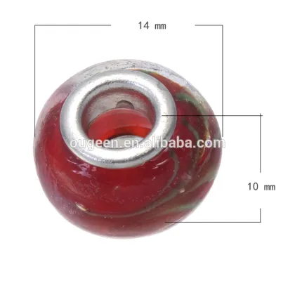 Fashiom style big hole beads murano glass lampwork handmade beads