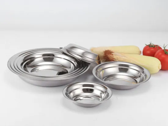 Korean Stainless Steel Round Dish Plates