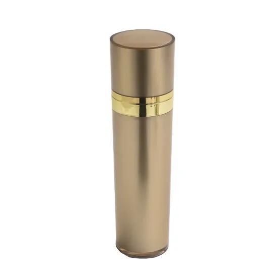 Gold Cylindrical Cosmetic Bottle Plastic Lotion Bottle
