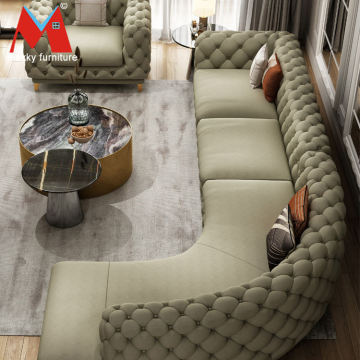 Combinaison de luxe légère moderne Pull Backle Curbe Sofa