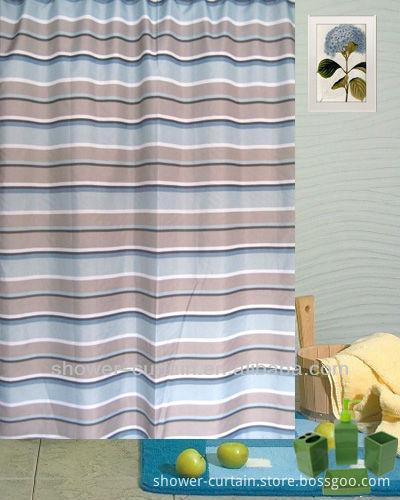 stripe shower curtain polyester fabric