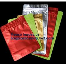 Laminating Aluminum Foil Food Packaging metallized zipper Standing Up Pouch Bag,foil lined stand up 250 g coffee bag