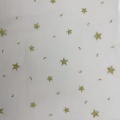 Tulle trasparente in nylon con luna e stelle dorate glitterate