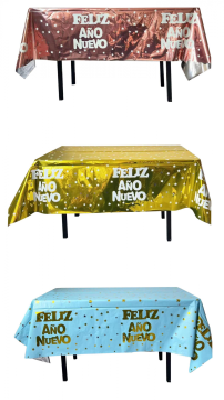Radiant Foil Tablecloth Feliz Año Nuevo