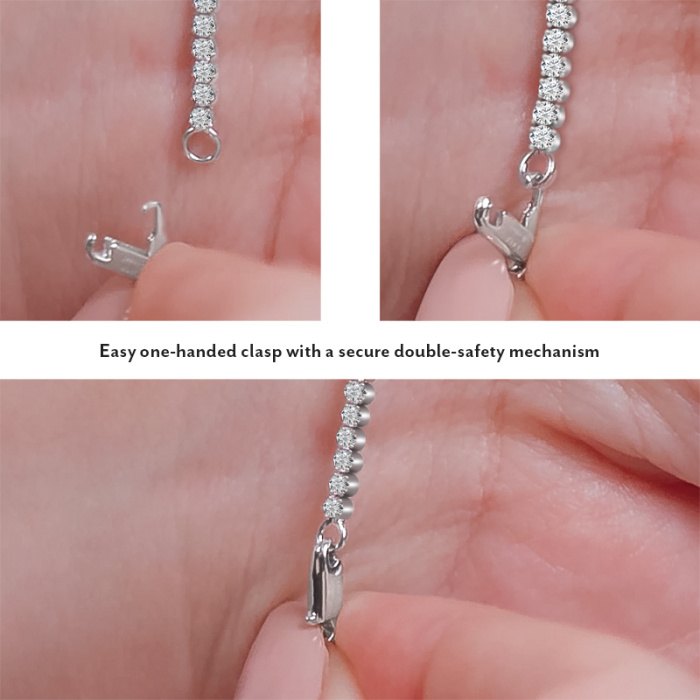 ไม้เทนนิสไวท์โกลด์ 14K อันหรูหรา พร้อม Lab Diamond