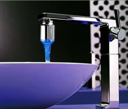 LED bathroom and kitchen colors changing faucet