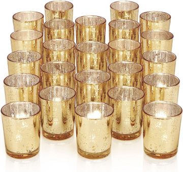 High Quality Gold Tealight Votive Glass Candle Holders for Wedding Centerpiece