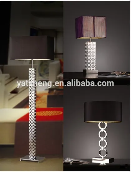 chrome metal finish fabric shade modern style five star hotel and home lighting table light