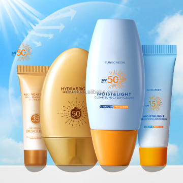 Lekka etykieta prywatna lekka ochrona UV Fizyczna krem ​​z balsamem przeciwsłonecznym SPF 50+