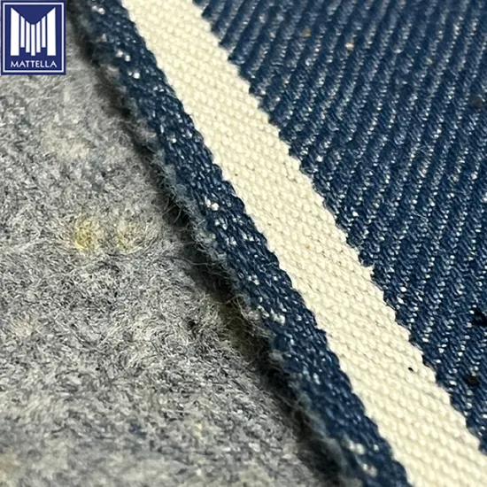 Japan neppy cotton 13.5 selvedge denim fabric with fleece bottom