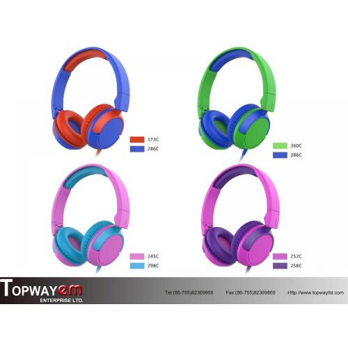 Wired Kids Foldable Headphones with safe volume limit