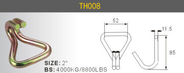 Βαρέως τύπου ανθεκτική ατσάλινη καστάνια Double J Hooks 2 "2T / 3T4T / 5T