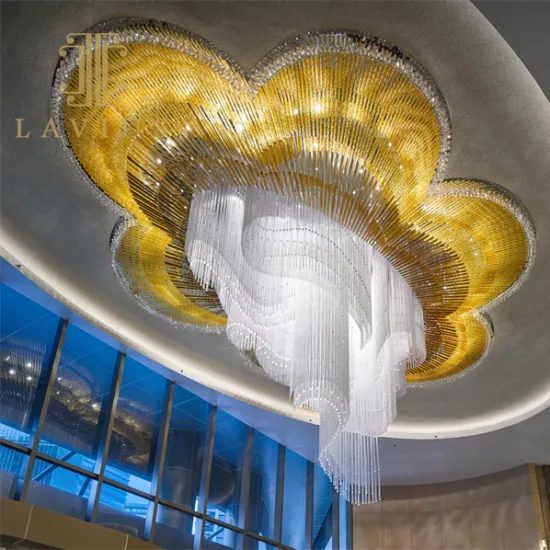 Oversized Luxury Gold Flower Design Hotel Custom Chandelier