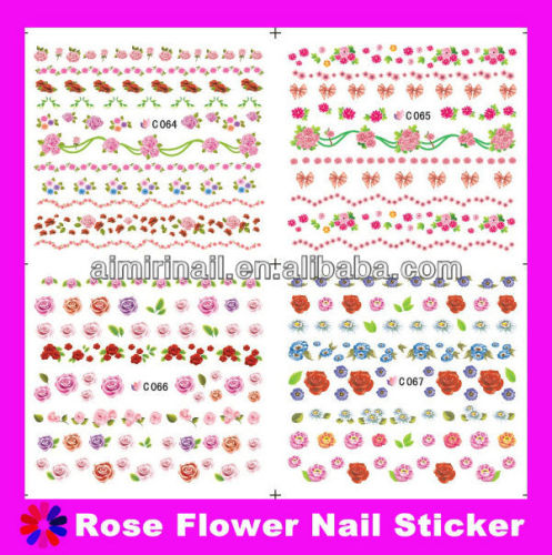 water transfer spring flower printing nail finger sticker C064-C067